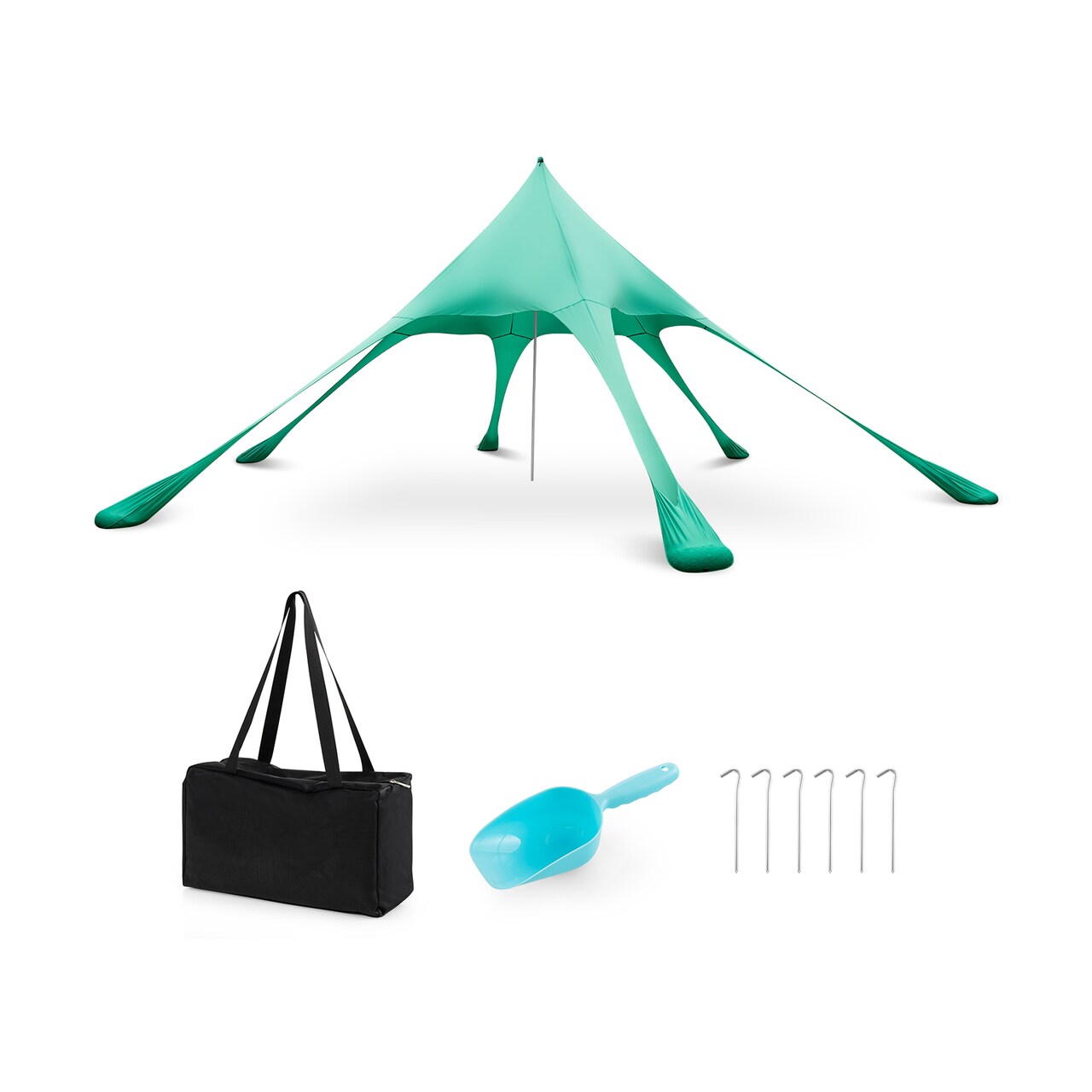 Beach Canopy Tent with UPF50+ Sun Protection and Shovel